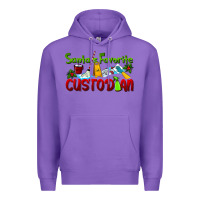 Purple Santa's Favorite Custodian Premium Hoodie - LillyAllenDesigns