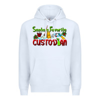 White Santa's Favorite Custodian Premium Hoodie - LillyAllenDesigns