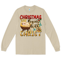 Mushroom christmas begins with christ Long Sleeve Tee - FaDigitalArtStudio