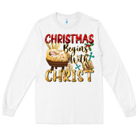 White christmas begins with christ Long Sleeve Tee - FaDigitalArtStudio