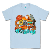Dusty Blue count your blessings Classic Tee - CowGirlArtShop
