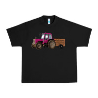 Black Pink Farm Tractor Urban Heavy Tee - RanaPortraitStore
