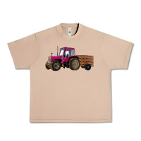 Burro Pink Farm Tractor Urban Heavy Tee - RanaPortraitStore