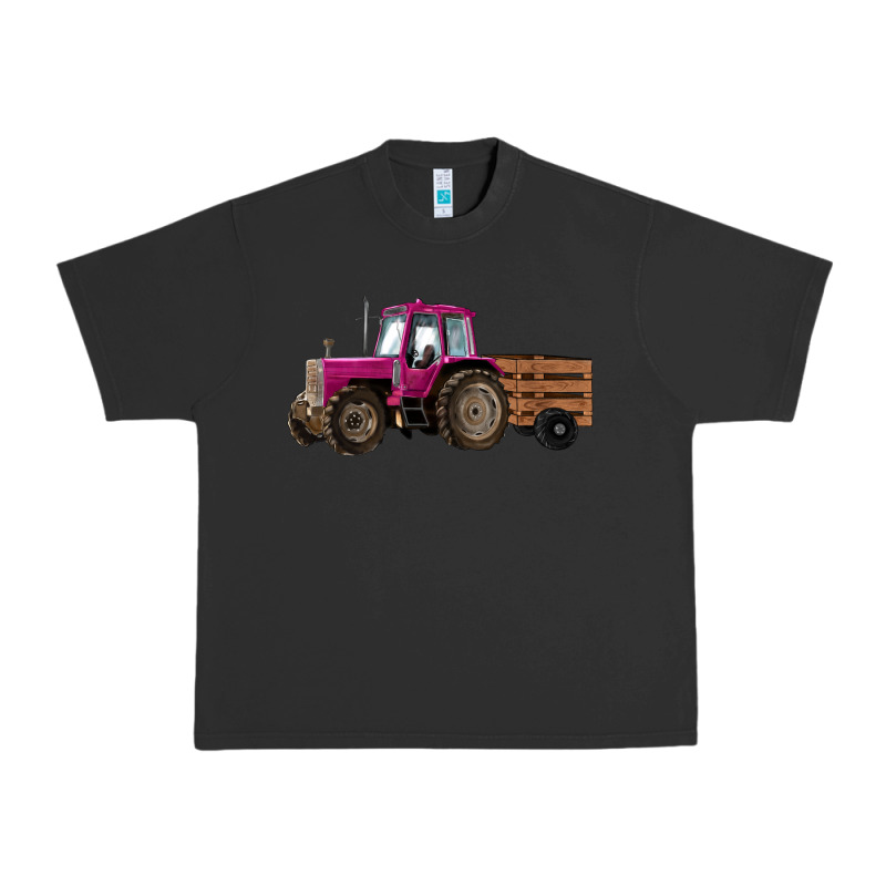 Pink Farm Tractor Urban Heavy Tee by RanaPortraitStore | Teevron