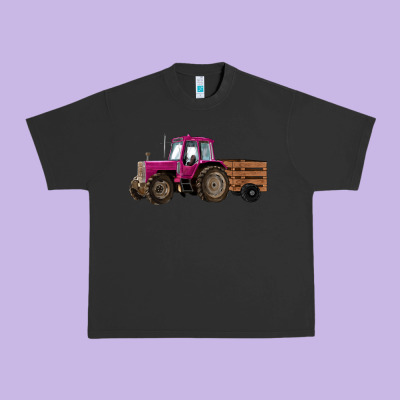 Pink Farm Tractor Urban Heavy Tee Designed By Ranaportraitstore