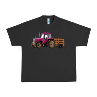 Pigment Black Pink Farm Tractor Urban Heavy Tee - RanaPortraitStore
