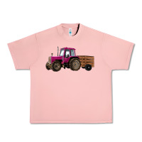 Salmon Pink Farm Tractor Urban Heavy Tee - RanaPortraitStore
