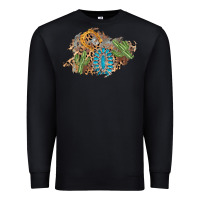 Black horseshoe leopard gemstone cactus patch Premium Sweatshirt - AdoDesignShop
