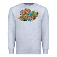 Heather Grey horseshoe leopard gemstone cactus patch Premium Sweatshirt - AdoDesignShop