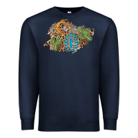 Navy horseshoe leopard gemstone cactus patch Premium Sweatshirt - AdoDesignShop