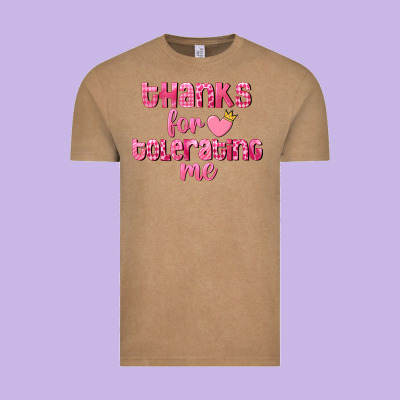 Thanks For Tolerating Me Valentine's Day Vintage Tee Designed By Fadigitalartstudio