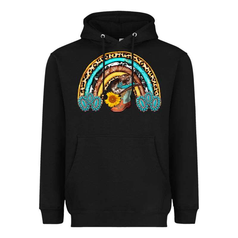 Cowboy Boots And Hat Rainbow Heavyweight Hoodie by AdoDesignShop | Teevron