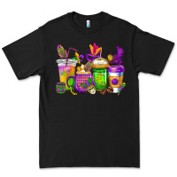 Black mardi gras coffee cups cowgirl Premium Tee - CowGirlArtShop