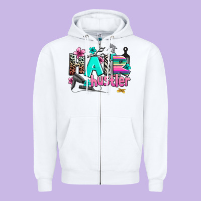 Hair Hustler Zipper Hoodie Designed By Adodesignshop