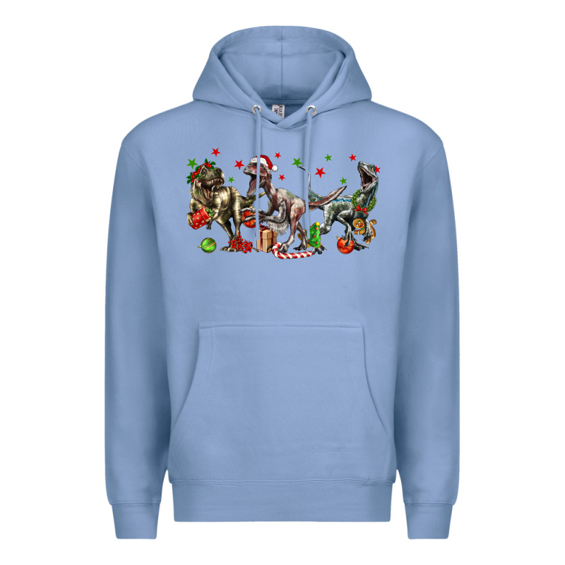 Three Christmas Dinosaurs Premium Hoodie by LillyAllenDesigns | Teevron
