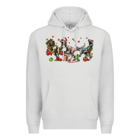 Dove Grey Three Christmas Dinosaurs Premium Hoodie - LillyAllenDesigns