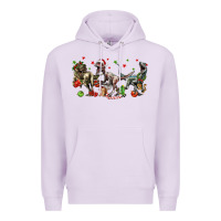 Lilac Three Christmas Dinosaurs Premium Hoodie - LillyAllenDesigns