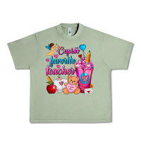 Oil Green Cupid's Favorite Teacher Valentine's Day Frappe Urban Heavy Tee - FaDigitalArtStudio