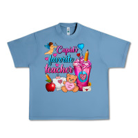 Pebble Blue Cupid's Favorite Teacher Valentine's Day Frappe Urban Heavy Tee - FaDigitalArtStudio