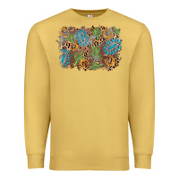 Antique Gold horseshoe leopard gemstone cactus background Premium Sweatshirt - AdoDesignShop