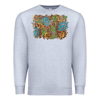 Heather Grey horseshoe leopard gemstone cactus background Premium Sweatshirt - AdoDesignShop
