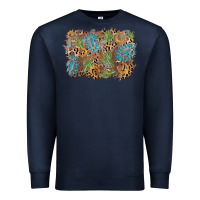 Navy horseshoe leopard gemstone cactus background Premium Sweatshirt - AdoDesignShop