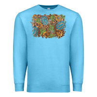 Ocean Blue horseshoe leopard gemstone cactus background Premium Sweatshirt - AdoDesignShop