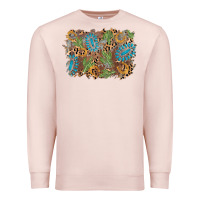 Pale Pink horseshoe leopard gemstone cactus background Premium Sweatshirt - AdoDesignShop