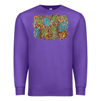 Purple horseshoe leopard gemstone cactus background Premium Sweatshirt - AdoDesignShop