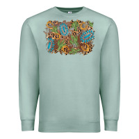 Seafoam horseshoe leopard gemstone cactus background Premium Sweatshirt - AdoDesignShop