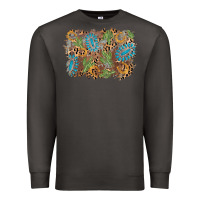 Smoke horseshoe leopard gemstone cactus background Premium Sweatshirt - AdoDesignShop