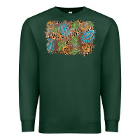 Sports Green horseshoe leopard gemstone cactus background Premium Sweatshirt - AdoDesignShop
