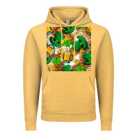 Vintage Mustard St. Patricks day hat digital paper Vintage Hoodie - BundleAndBundleShop