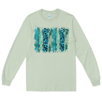 Matcha turquoise leopard watercolor brushstroke background Long Sleeve Tee - RanaPortraitStore