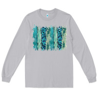 Moon Dust turquoise leopard watercolor brushstroke background Long Sleeve Tee - RanaPortraitStore