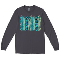 Smoke turquoise leopard watercolor brushstroke background Long Sleeve Tee - RanaPortraitStore