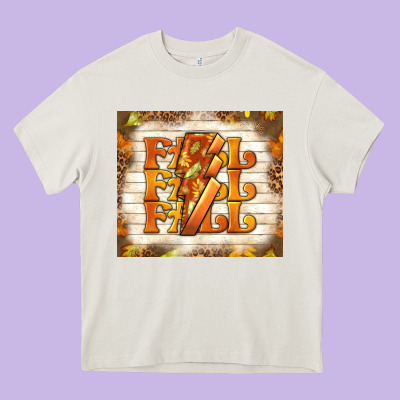 Fall With Lightning Bolt Heavy Core Tee Designed By Tumblerdesignbyshophia