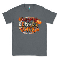 Charcoal Heather leaves and lattes Classic Tee - CowGirlArtShop