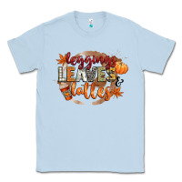 Dusty Blue leaves and lattes Classic Tee - CowGirlArtShop