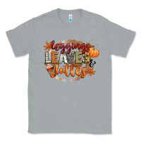 Heather Grey leaves and lattes Classic Tee - CowGirlArtShop