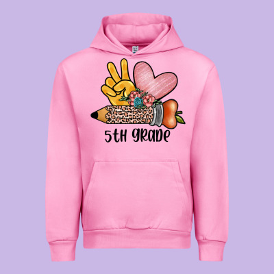 Peace Love 5th Grade Urban Hoodie Designed By Jahusdesignshop