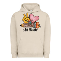 Pigment French Oak peace love 5th grade Urban Hoodie - JahusDesignShop