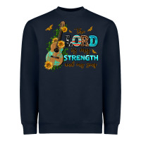 Navy the lord is my strength and my song guitar with su Heavyweight Sweatshirt - AdoDesignShop
