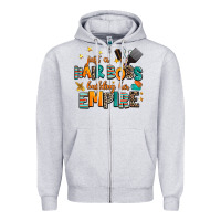 Heather Grey just a nail boss building her empire Zipper Hoodie - AdoDesignShop