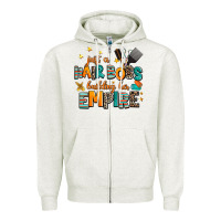 Oatmeal Heather just a nail boss building her empire Zipper Hoodie - AdoDesignShop