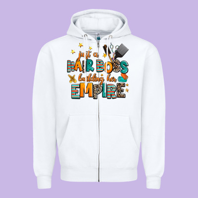 Just A Nail Boss Building Her Empire Zipper Hoodie Designed By Adodesignshop