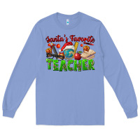 Colony Blue Santa's Favorite Teacher Long Sleeve Tee - FaDigitalArtStudio