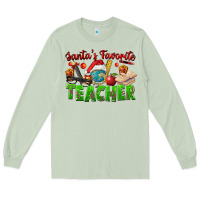 Matcha Santa's Favorite Teacher Long Sleeve Tee - FaDigitalArtStudio