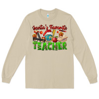 Mushroom Santa's Favorite Teacher Long Sleeve Tee - FaDigitalArtStudio