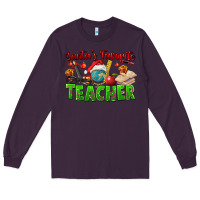 Plum Santa's Favorite Teacher Long Sleeve Tee - FaDigitalArtStudio